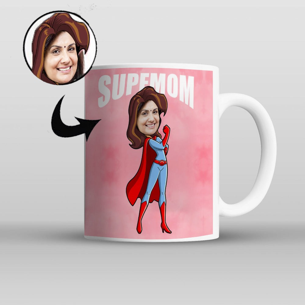 SUPER MOM PICTURE MUG