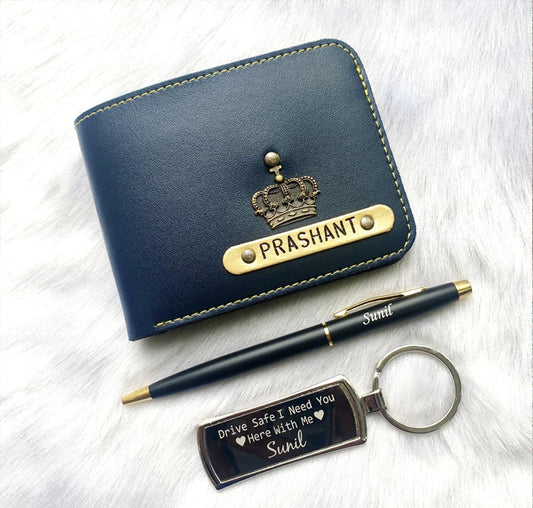 Mens wallet+customized pen and keyring 2