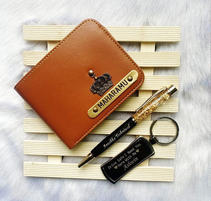 Mens wallet+customized pen and keyring 3